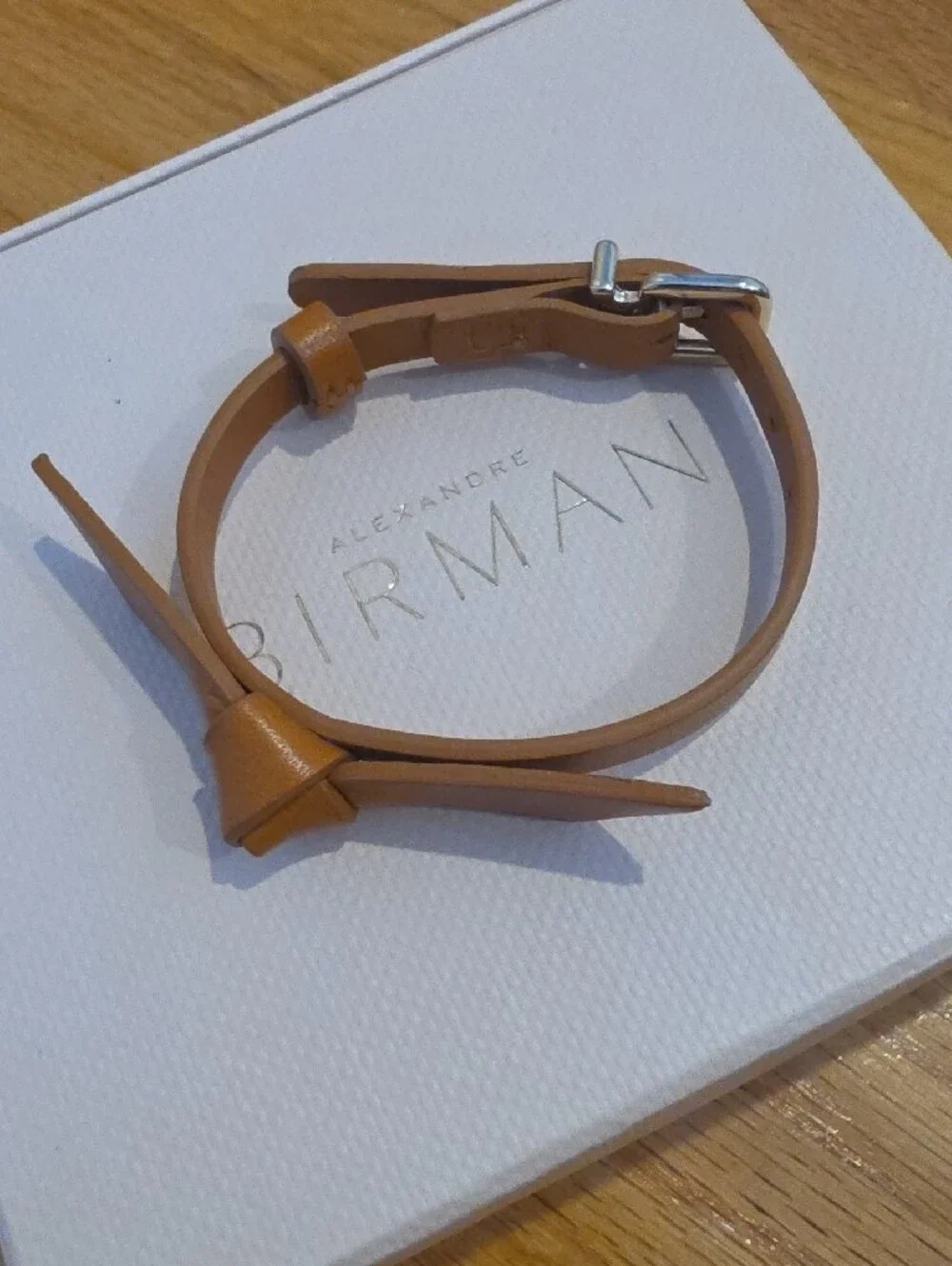 Alexandre Birman Leather Brace With White Textured Box